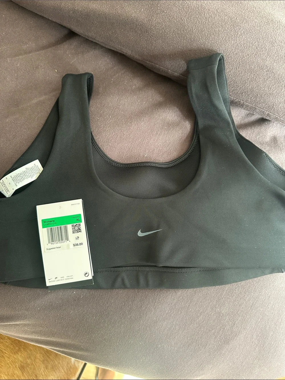 Nike Women's Black Sports Bra with Subtle Swoosh
